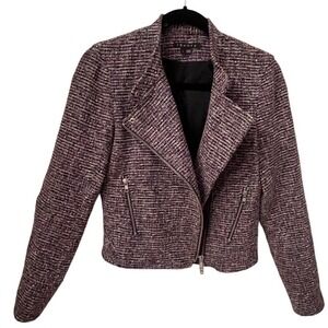 Theory Kinde Prospect Tweed Moto Zip Jacket. Wmens Size 6